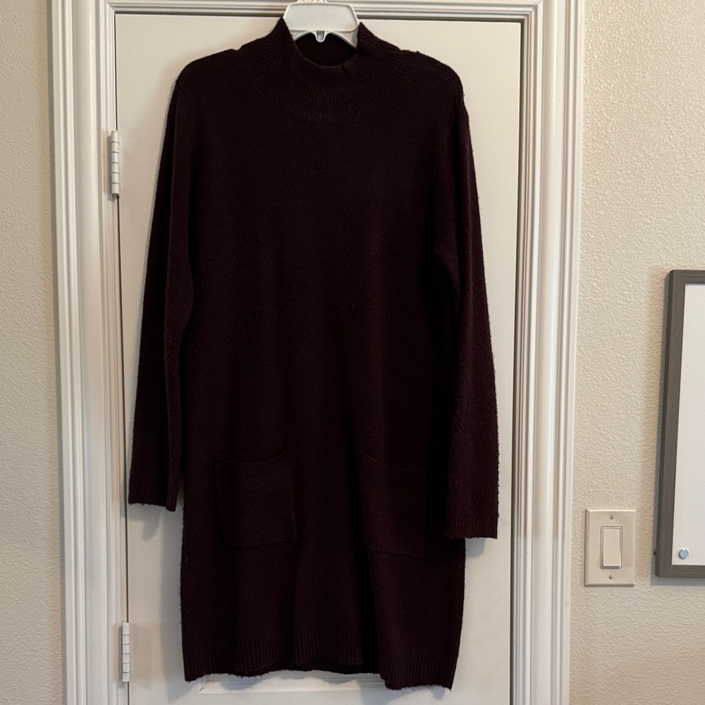 Max Studio Dark Plum Long Sleeve Dress